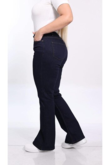 LİYACA Plus Size High Waist Spanish Flare Denim Jeans