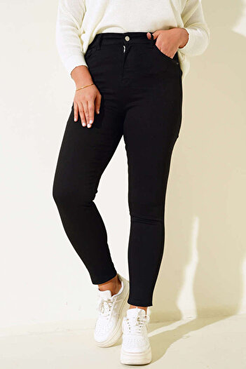 soBasic Plus Size Black Skinny Jeans