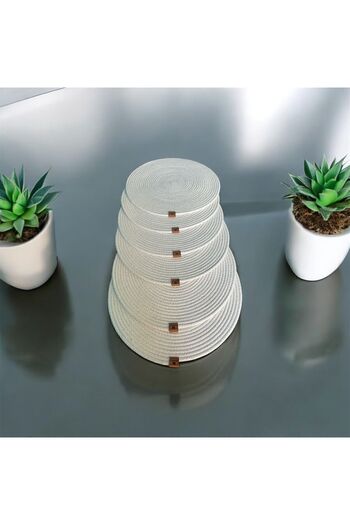 Deka Home 6 Pieces Jute Plate / American Service Lux Presentation Plate Mat