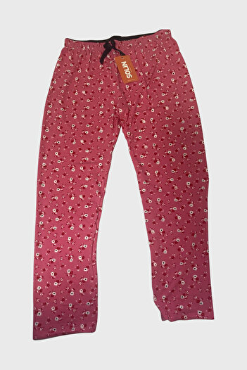 nasbina Women's Floral Patterned Pocketless Milan Pajama Bottoms