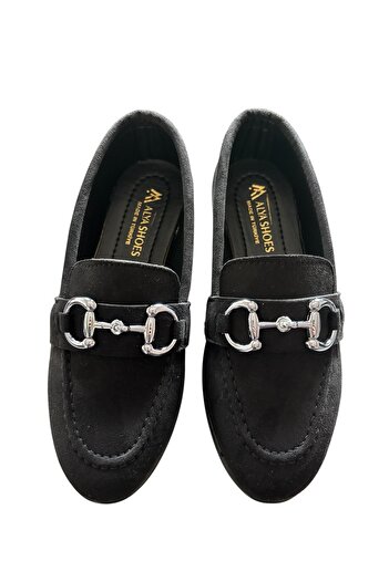 Moda Devrin Black Suede Loafer Shoes