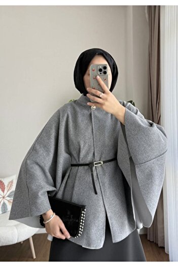 RFK Butik Жіночий оверсайз-пальто з поясом - сірий