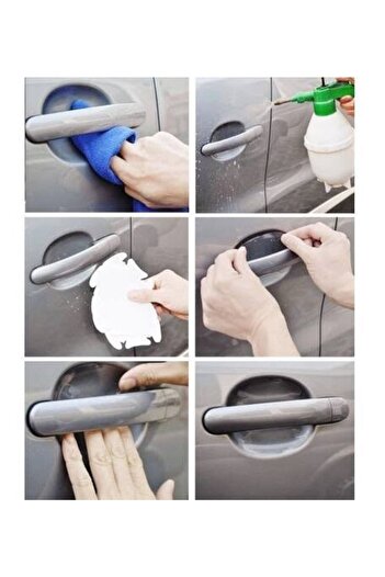 ESEMİZ Car Vehicle Door Handle Protection Film Auto Handle Slot Protector 4 Pieces