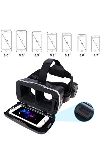 Yesnıce VR Shinecon 3D Sanal Gerçeklik Gözlüğü 4.0/6.53 inç Android ve IOS telefonlarla uyumludur