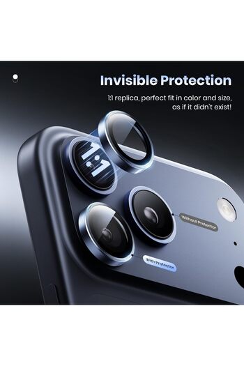 Fibaks iPhone 17 Pro/Max Compatible Camera Protection with Apparatus Colorful Lens Protector Tempered Glass Protection