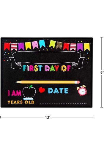Al Raied First Day of School Chalkboard Sign, 22.9x30.5 cm Photo Prop Sign for Kids