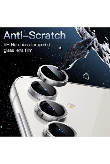 Fibaks Galaxy S25 Fe Camera Protection with Bracket Colorful Lens Protector Tempered Glass Protection