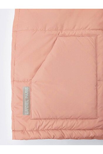 La ciel Paris Hei Girls' Pink Water Repellent Half Turtleneck Zippered Puffer Vest