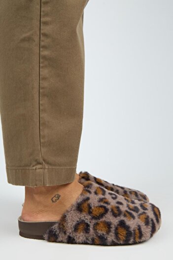 Manijero Leda Women's Plush Flat Mink Leopard Slippers