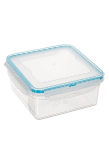 SHOPIENS Plastic Airtight Square Container 1.3L, Transparent, Microwave & Dishwasher Safe - MYONNA