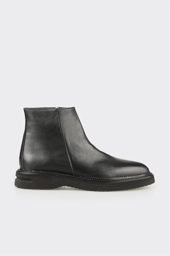 Elle Shoes Siyah Deri Erkek Klasik Bot