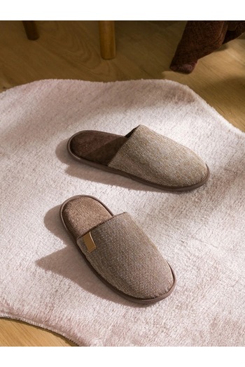 LC Waikiki Brown Patterned Men's House Slippers