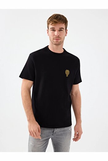 Loft Men's Black Lf 2038464 White m Tss T-Shirt Lf2038464-Black