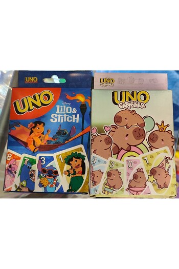 ada çanta kırtasiye Uno Playing Card (2 Pieces) (with Stitch-Capybara Figure)