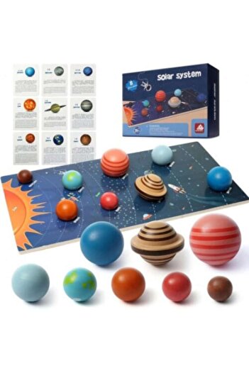 OEM Montessori Educational Toy with Solar System for Kids, 8 Planets and 3 Boards, Multicolor, Wooden, 3