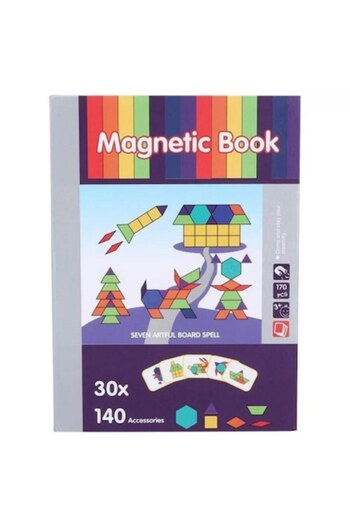 OEM Magnetic Tangram puzzle book, educational and interactive game with 30 models and 140 accessories