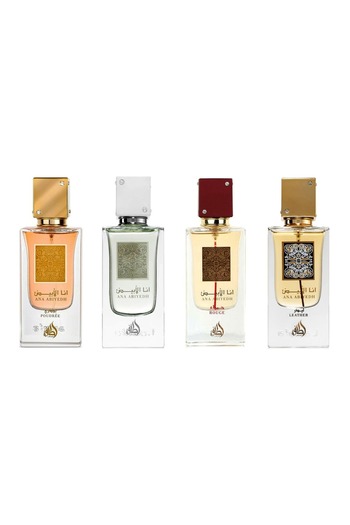 lattafa Lattafa I Am White 4 Piece Gift Set (I Am White, Rouge, Leather, Powdery)