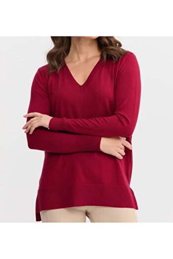 tülaybutik Women's V-Neck Plain Knitwear Sweaters