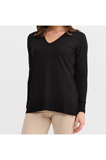 tülaybutik Women's V-Neck Plain Knitwear Sweaters