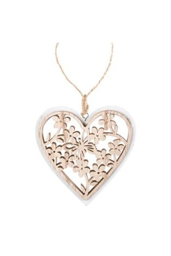 Jumbo Hanging Decorative Wooden Heart 10 x 10 cm