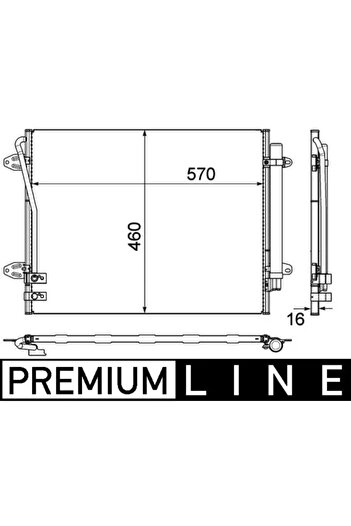 MAHLE Air conditioning condenser VW PASSAT B7 (362) 2010-2014