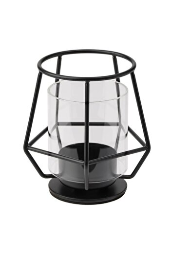 DavidaHome Pill candle holder, metal and heat-resistant glass, 10 cm