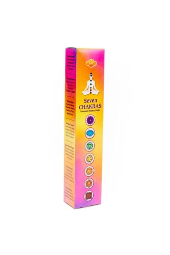 Sagrada Madre Set of 7 Indian Incense Stick Packages "The 7 Chakras" | Complete harmonization ritual
