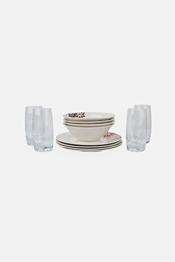 Gibson Everyday 12 Pieces Fine Ceramic Dinnerware Set, White