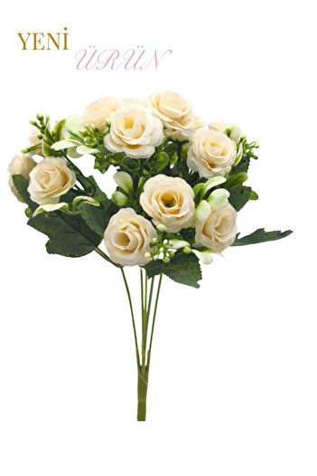 Çınar çiçekçilik Buchet de trandafiri artificiali cu capete mici de flori, 6 opțiuni de culoare, buchet decorativ (vază/decor de masă)