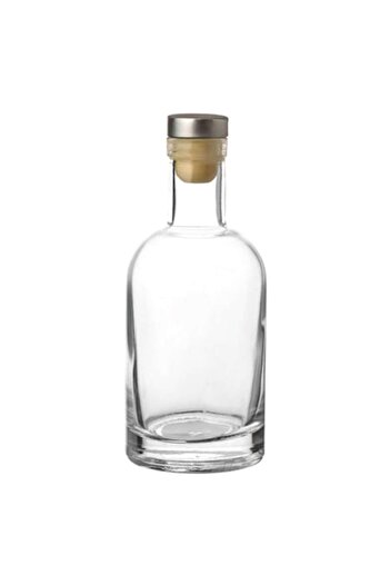 ANTBRO Glass Bottle with Metal Lid, 200ml, Transparent, 6x17cm, Capacity 0.2L