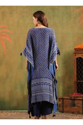 HashtagBe Elegant Blue Bandhani-Print Kurta Set