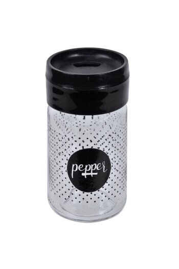 ANTBRO Salt Shaker Glass, Black Lid with Dots, 135cc, Transparent/Bordo, MYONNA IT & E-COMMERCE