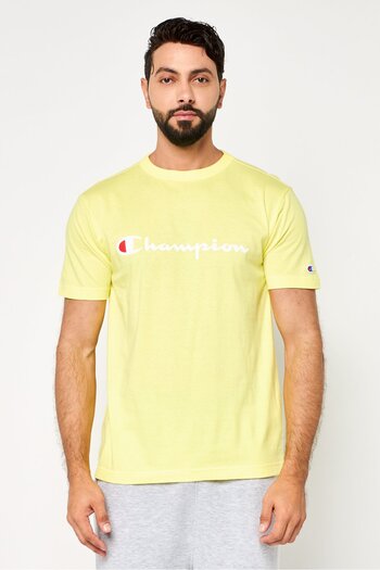 Champion Men Sportswear Fit Short Sleeve Outdoor T-Shirt, Yellow