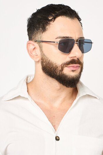 Calvin Klein Men CK23126S Aviator Sunglasses With UV Rays Protection, Silver