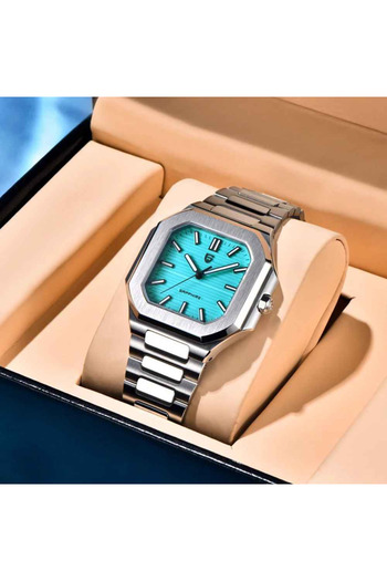 Pagani design Men's watch PD-YS019, turquoise dial, 37mm, synthetic sapphire, stainless steel