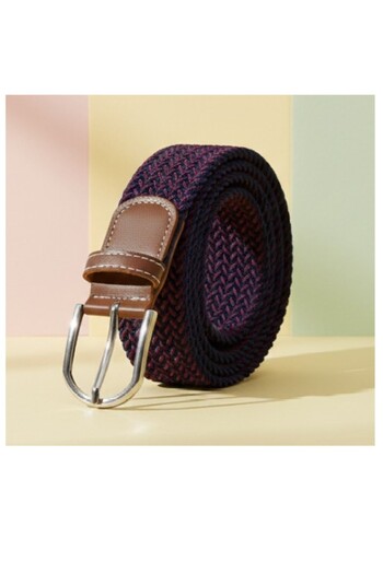 SyaMAG Casual Elastic Textile Belt, Braided Design, Unisex, 110x3.5 cm
