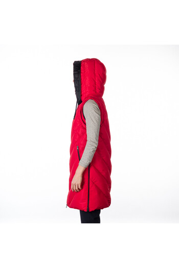 NORTHFINDER Casual vest with fixed hood for women Velda 3XL red