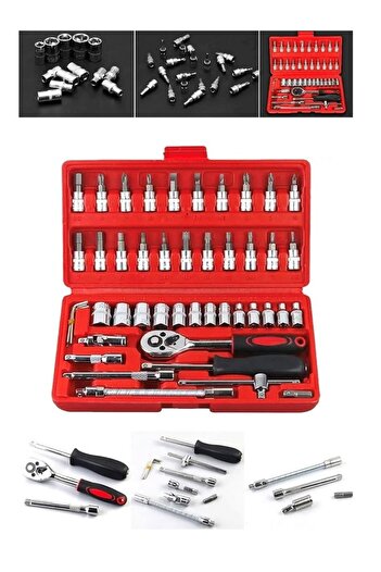 sgeteknoloji Velcro Fastening 46 Piece Socket Wrench Set Complete Set
