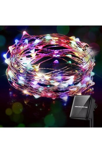Deliny Christmas Lights, Solar Outdoor or Indoor, 30 meters, 300 LEDs, Copper Wire, Waterproof, 8 Lighting