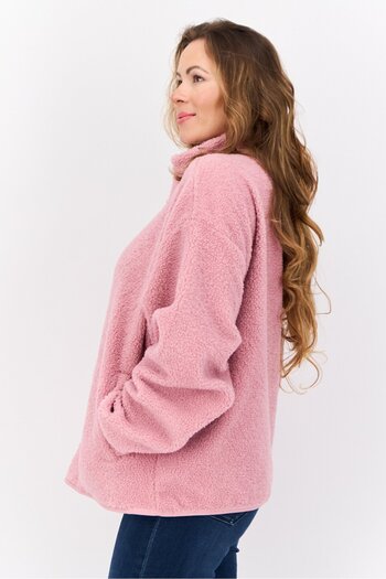 Hype Women Plaid Sherpa jacket, Light Pink