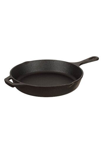 SHOPIENS Cast Iron Frying Pan 26x5.3 cm, Black - MYONNA