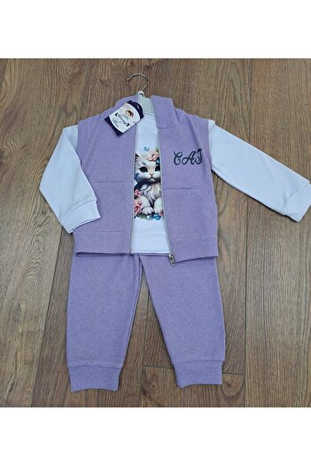 tny kids collection Set triplu pentru fete cu imprimeu din țesătură Waffle