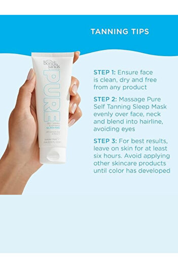 Bondi Sands Pure Self Tanning Sleep Mask Hyaluronic Acid, Vitamin B3 Formula Glowing Skin 75ml