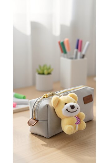 Şirin Lollipop Tutan Sevimli Peluş Ayıcık Anahtarlık