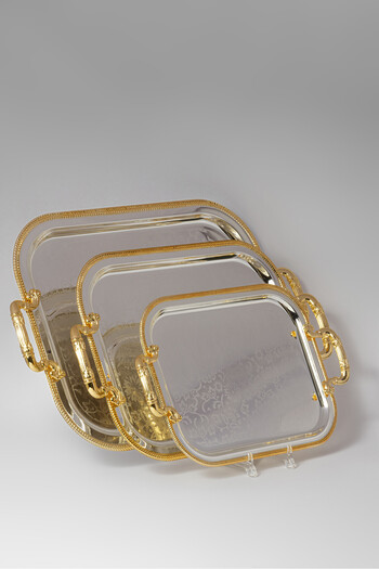 Bin Shihoun 3-piece rectangular tray set, two colors
