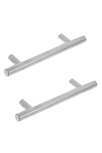 SHOPIENS Set mânere pentru mobilă, 150 mm, oțel inoxidabil, argintiu, distanță între șuruburi de 96 mm, 2 bucăți