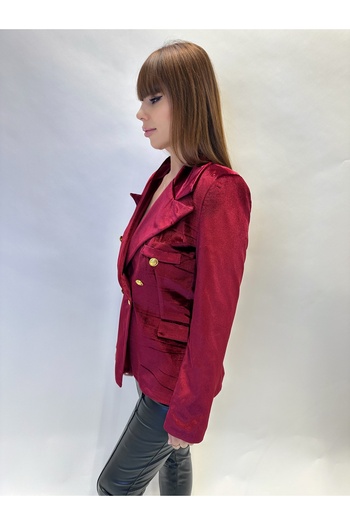 IFASTFASHION Elegant women's velvet jacket with gold buttons - fitted cut