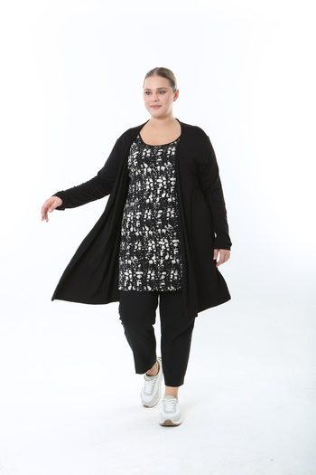 XL Modam Women's Lycra One-Piece Plus Size Tunic Cardigan