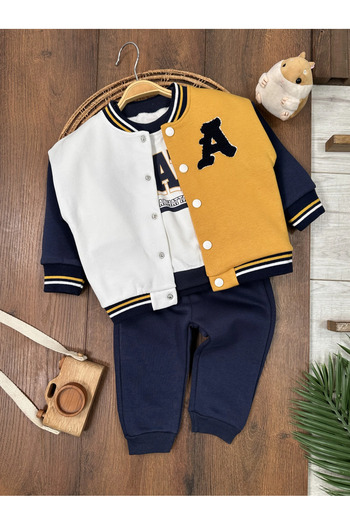 Bolly Baby Kolej 3 Thread Inner Layered Winter 3-Piece Baby Boy Set