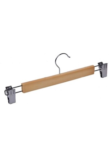 DAsiNU Wooden Skirt Hanger with Clips 32cm